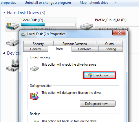 Click the Check now button.
