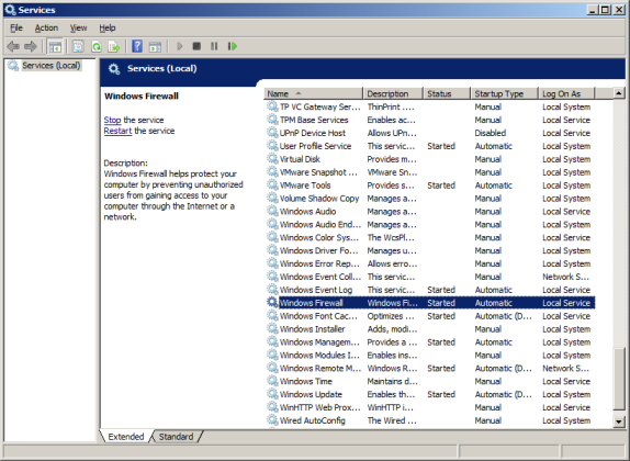 Scroll until you see Windows Firewall, and then double-click Windows Firewall.