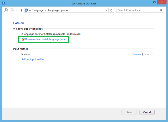 Download and install language pack