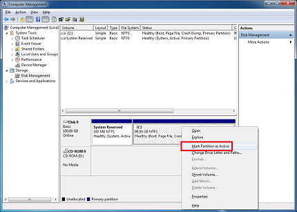 Mark Partition as Active