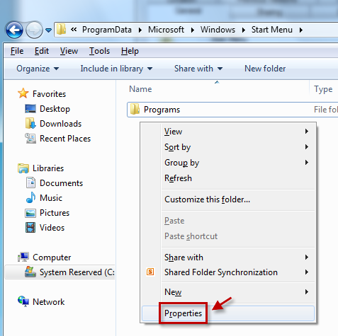 Right click the blank space of the window, and then click 