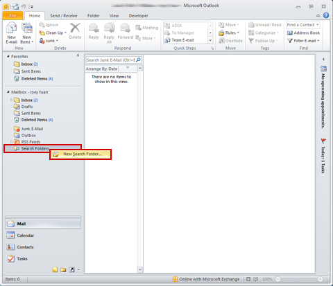 New search folder