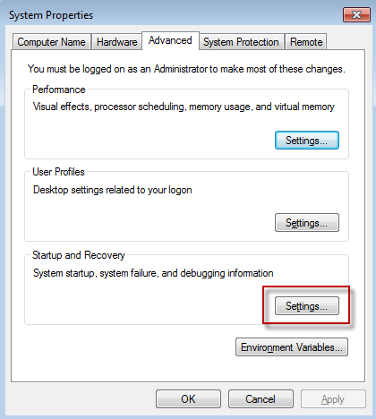 In the advanced options of the system context menu, click on 