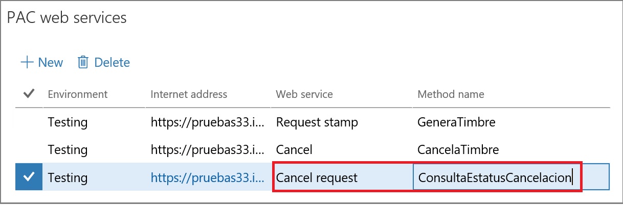 PAC service setup