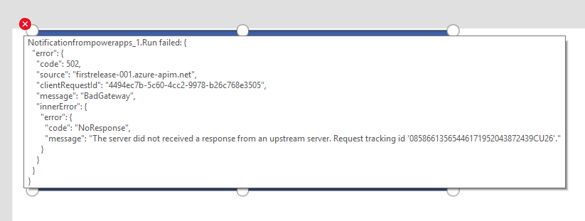 PowerApps Flow failure error display