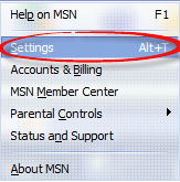 3034160_02 Select settings on drop down