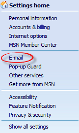 3034333_01 Email option in settings drop down